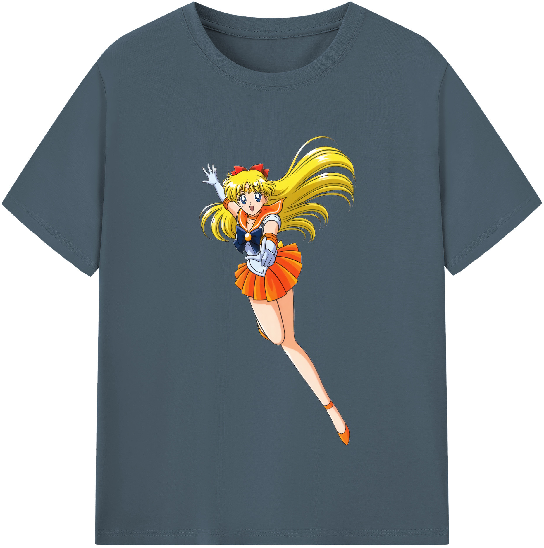 （画像用） 美少女戦士セーラームーン 愛野 美奈子 あいの みなこ Sailor Moon Aino Minako 綿100％半袖Tシャツ（フロントプリント）